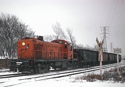 Elgin, Joliet & Eastern 808 Alco RS2 at Whitting, IN on Feb 10, 1963 5 x 7 Photo