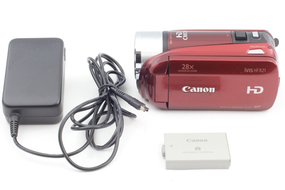 [N MINT] Canon Digital Video Camera Ivis Hf R21 Red 20X From JAPAN