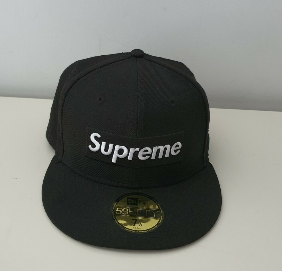 SS17 Supreme New Era Playboy Black box logo cap hat size 7 3 SS17 Supreme New Era Playboy Black box logo cap hat size 7 3
