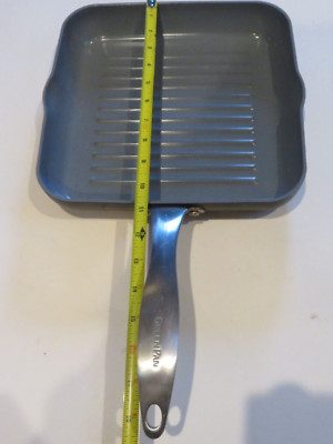 GreenPan 10.5'' Square Ribbed Non-Stick Grill Skillet Griddle Frying Pan B168