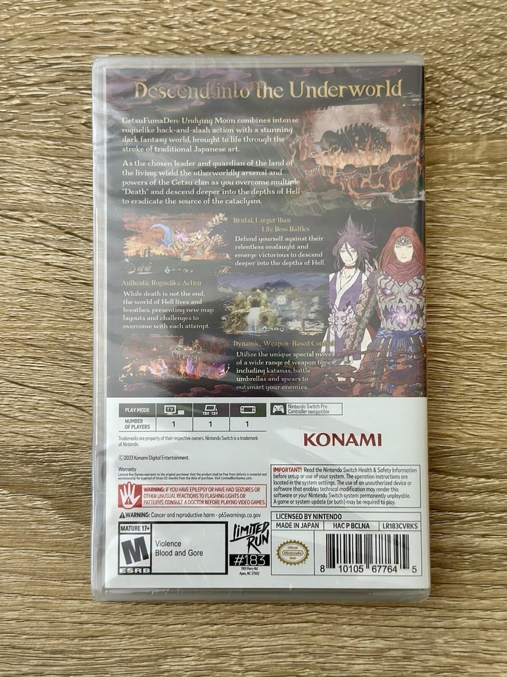 GetsuFumaDen Undying Moon Konami Cover (Nintendo Switch / Limited