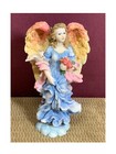 Vintage? Female Angel Holding Roses With Dove On Other Arm Porcelain Figurine