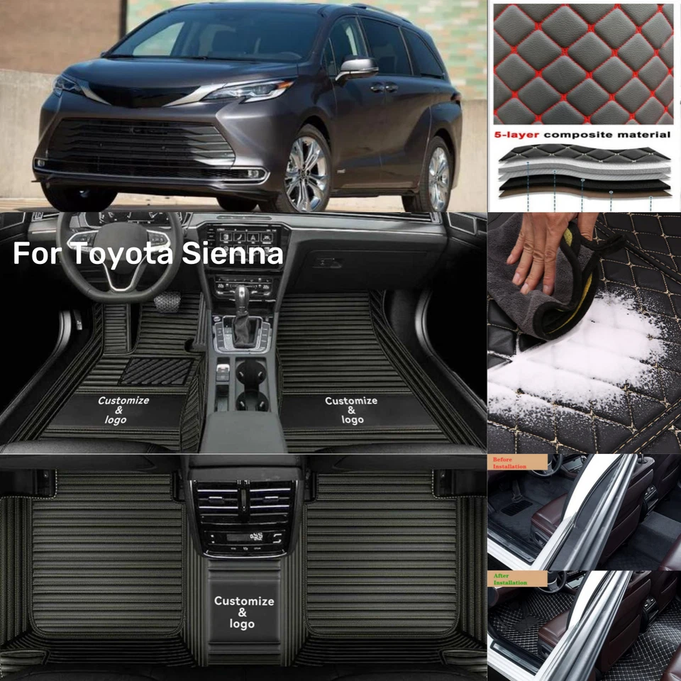 Fit For Toyota Sienna 1998-2025 Car Floor Mats Custom Auto Carpets Waterproof — 第 2/4 张图片