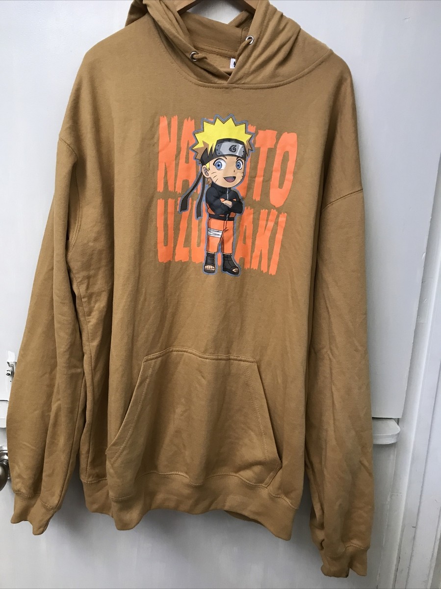 Naruto Shippuden Collection Kid Naruto Brown Pullover Hoodie Adult Size 2X