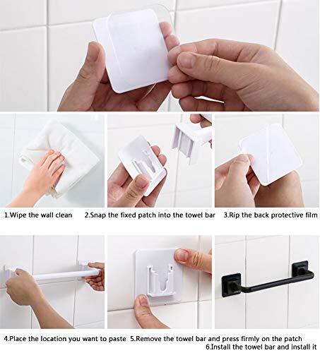 Self Adhesive Towel Bar No Drill Hand Towel Hanger for Bathroom Large White - Picture 8 of 8