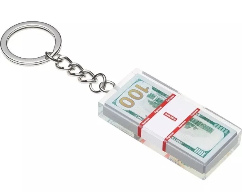 Pisapapeles Supreme Cash Llavero Transparente FW24 Dinero Regalo DS Agotado Benjamin Nuevo Foto 4 de 4