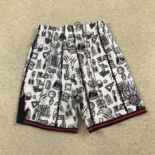 Mitchell & Ness Toronto Raptors Doodle Shorts Mens Large New White - Picture 7 of 7