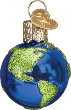 Mini Planet Earth Blown Glass Ornament-Gumdrops Line by Old World Christmas