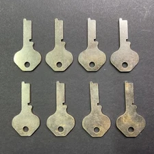 8x Ilco T153 Key Blanks Taylor Steel E114 Blank Keys Lot Of 8 Vintage OEM