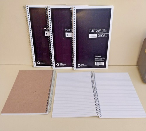 Office Depot 8 x 5, Spiral 1-Subject NOTEBOOK, Narrow Rule, 70 Sheets, 3-6-12 pk - Picture 3 of 7