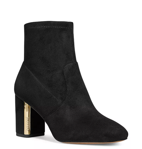 coach black suede booties