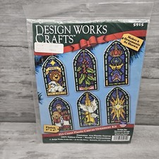 Design Works Plastic Canvas Ornament Kit 2"X4" Set Of 6 Stained G 021465059099