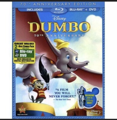 Disney Dumbo Blu Ray DVD Digital Combo 70th Anniversary Edition New -SHIPS NOW! 