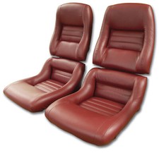 Corvette C3 Leather Seat Covers Red Leathervinyl Original 2 Bolster 1982 Corvette C3 Leather Seat Covers Red Leathervinyl Original 2 Bolster 1982