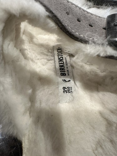 Unisex Gray Birkenstock Arizona Shearling Lined Sandal Sz 8 Womens/6 Men Regular - Picture 7 of 8