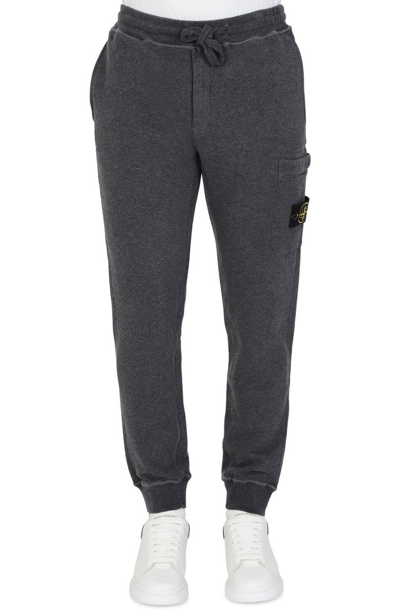 STONE ISLAND Cotton Fleece Cargo Pants GREY Joggers MEDIUM (M