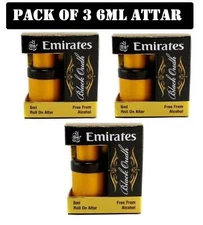 EMIRATES Black Oudh attar Real And 100%Natural Attar, Unisex, non Alcohol pack 3