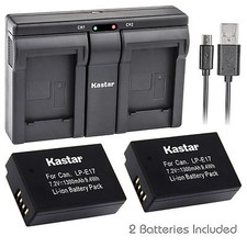 Kastar LPE17 Battery Charger for Canon LP-E17 LC-E17 EOS 760D EOS 8000D Kiss X8i