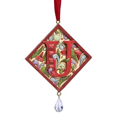 Jim Shore Monogram U Hanging Plaque 4049423U