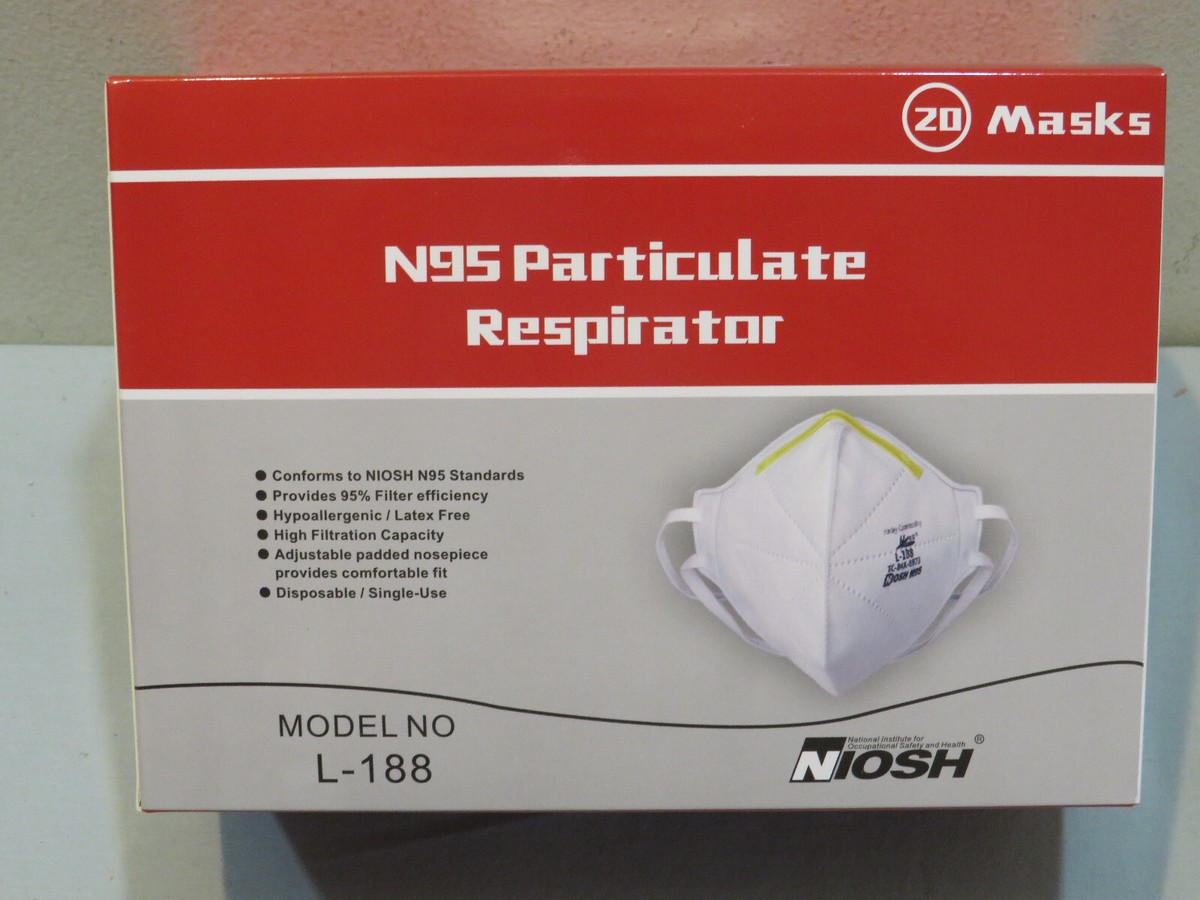 New NIOSH N95 Particulate Respirator Face Mask Model No. L-188