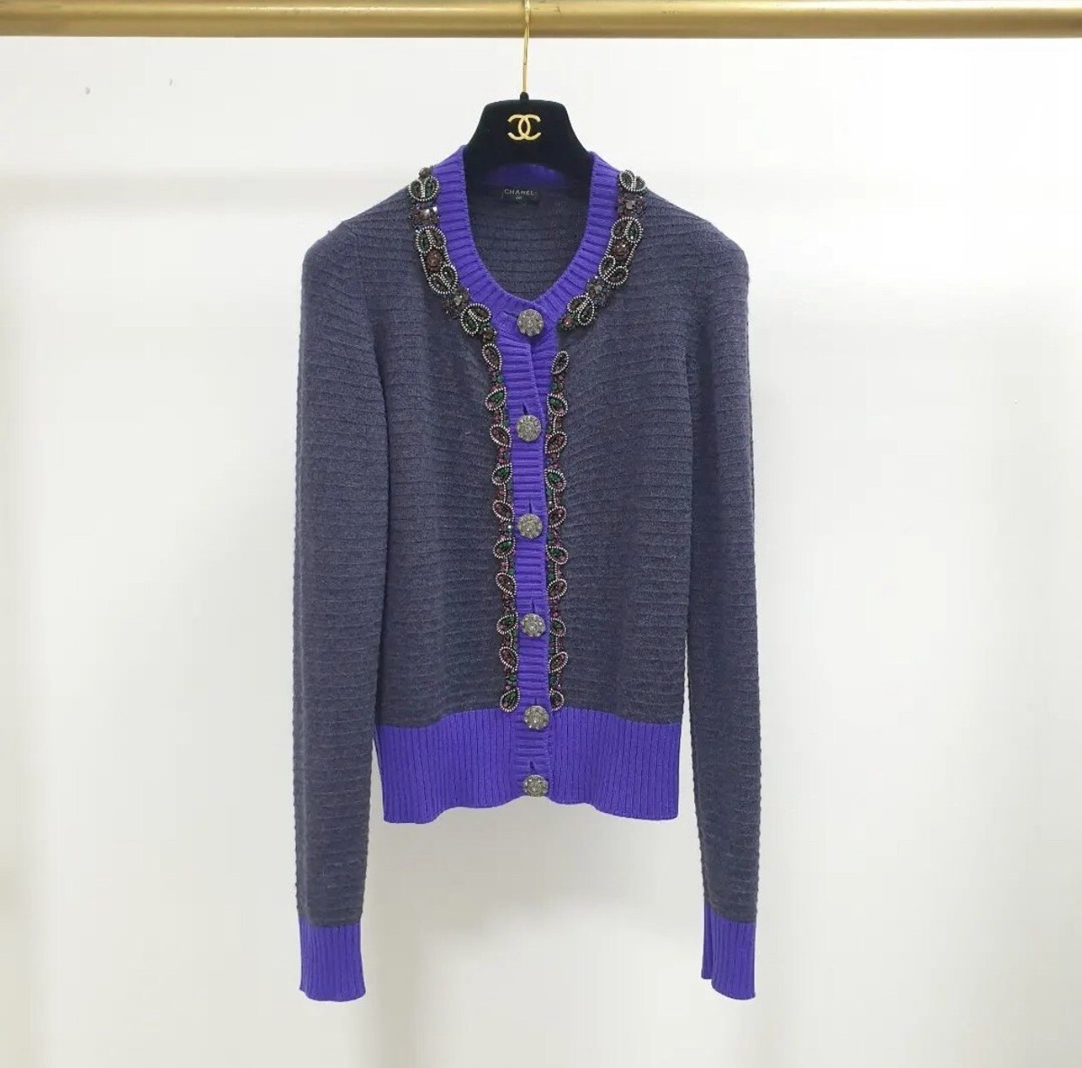 Chanel Very Rare Chanel Embellished Cardigan Sz.38 | eBay Chanel Very Rare Chanel Embellished Cardigan Sz.38 | eBay