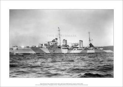 HMAS Sydney A3 Art Print   RAN Light Cruiser 1935-41   42 x 29 cm Poster