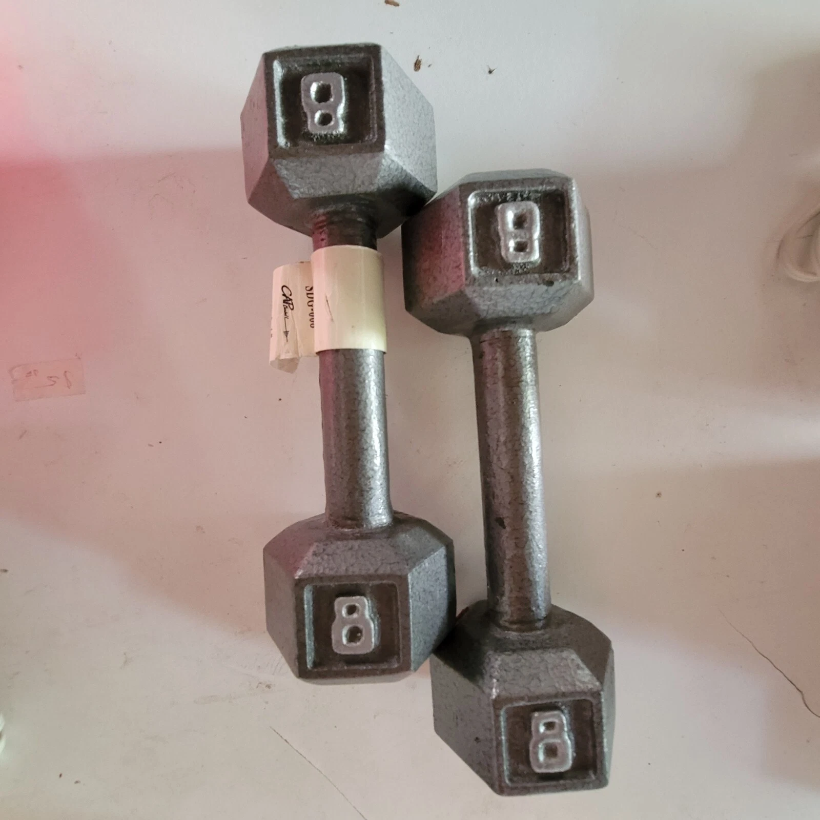 8Lbs Cast Iron Hex Dumbbells Two Pieces Workout Strength Training Equipment
