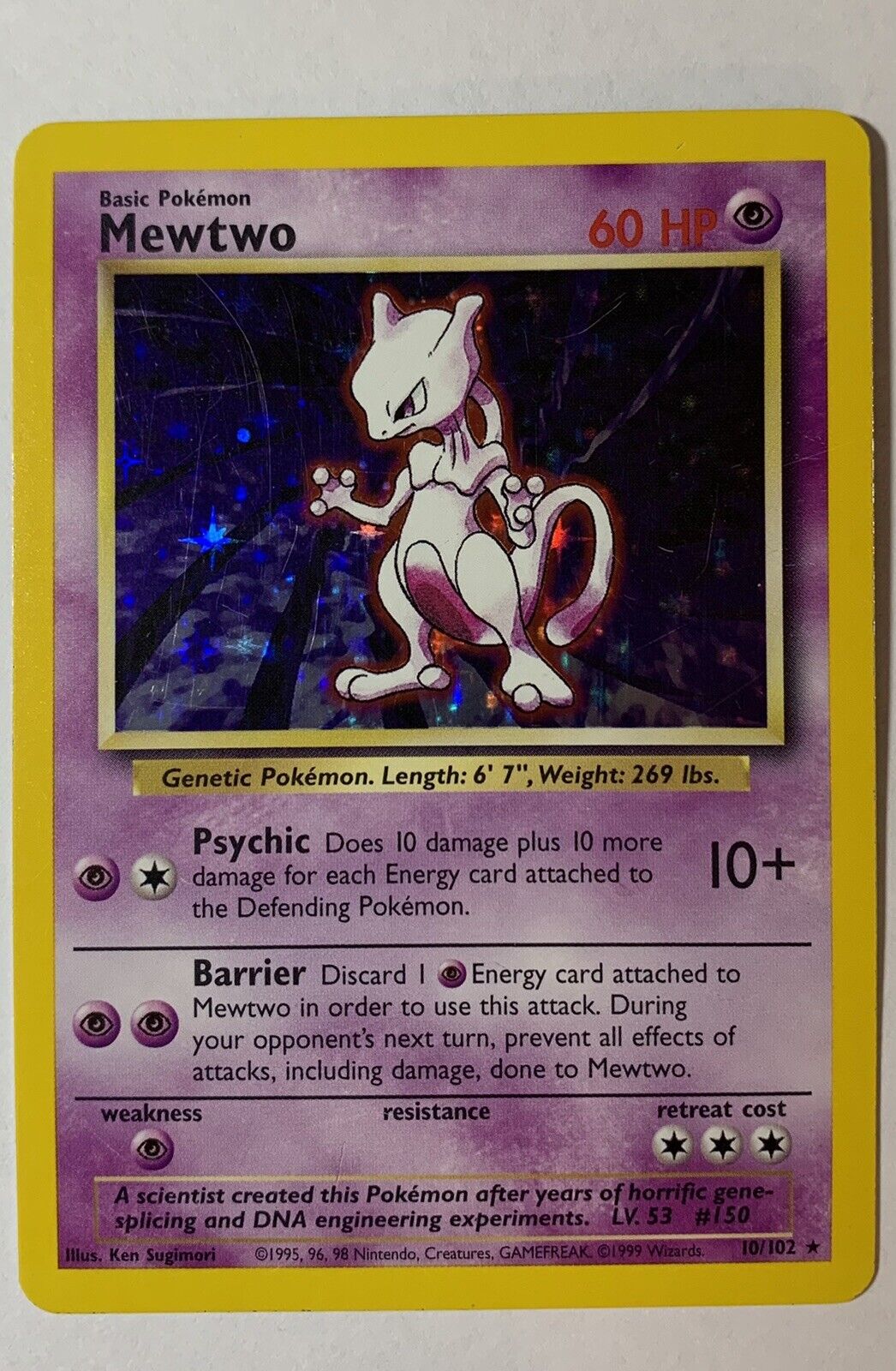 Mavin  MEWTWO – RARE HOLO SHINY – NEAR MINT – BASE SET – 10/102 – Pokemon  Card WOTC