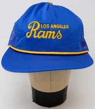 Rare Vintage Los Angeles LA Rams Drawstring Trucker Mesh Snapback Hat Cap 80s