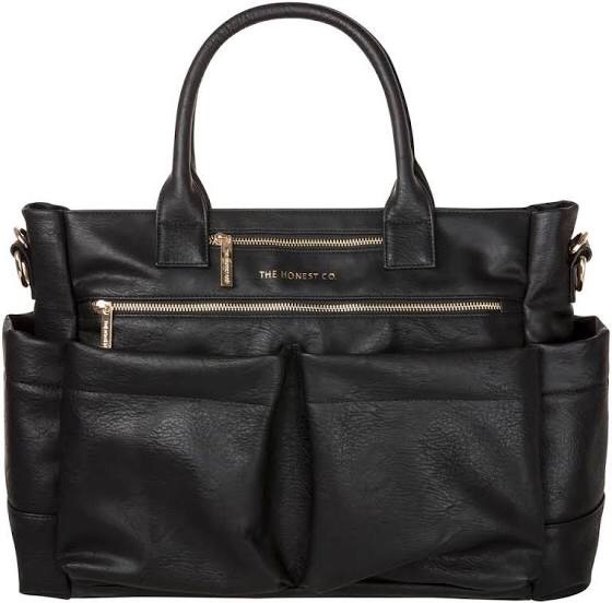 black leather diaper bags