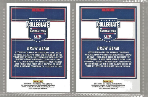 (2) 2024 Panini USA Stars and Stripes Drew Beam Base #54 + #74 - 第 2/2 張圖片