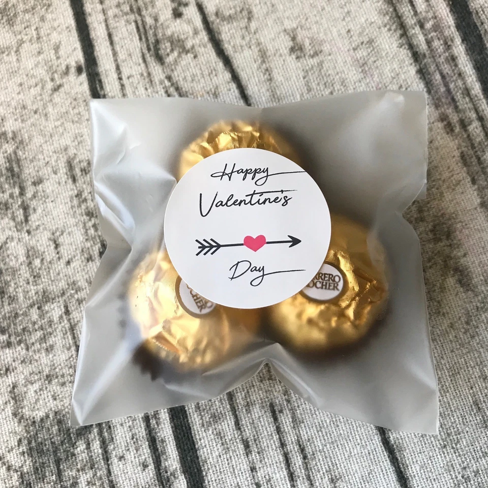 96 un. Bolsas para Favor del Día de San Valentín Mate Galletas Chocolate Lolly Bolsas para Favor Pegatina Foto 3 de 4