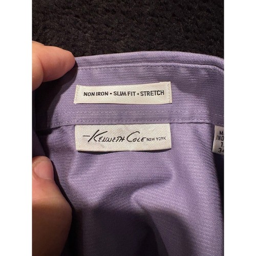 Kenneth Cole New York Slim Fit Stretch Non Iron Dress Shirt 15 1/2 34/35 - Picture 2 of 7