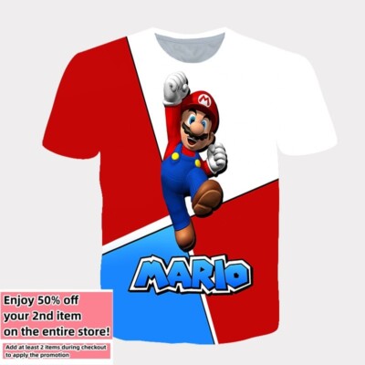 Video Game Super Mario T-Shirt Double-Sided Adult Men's Size Large Medium Small