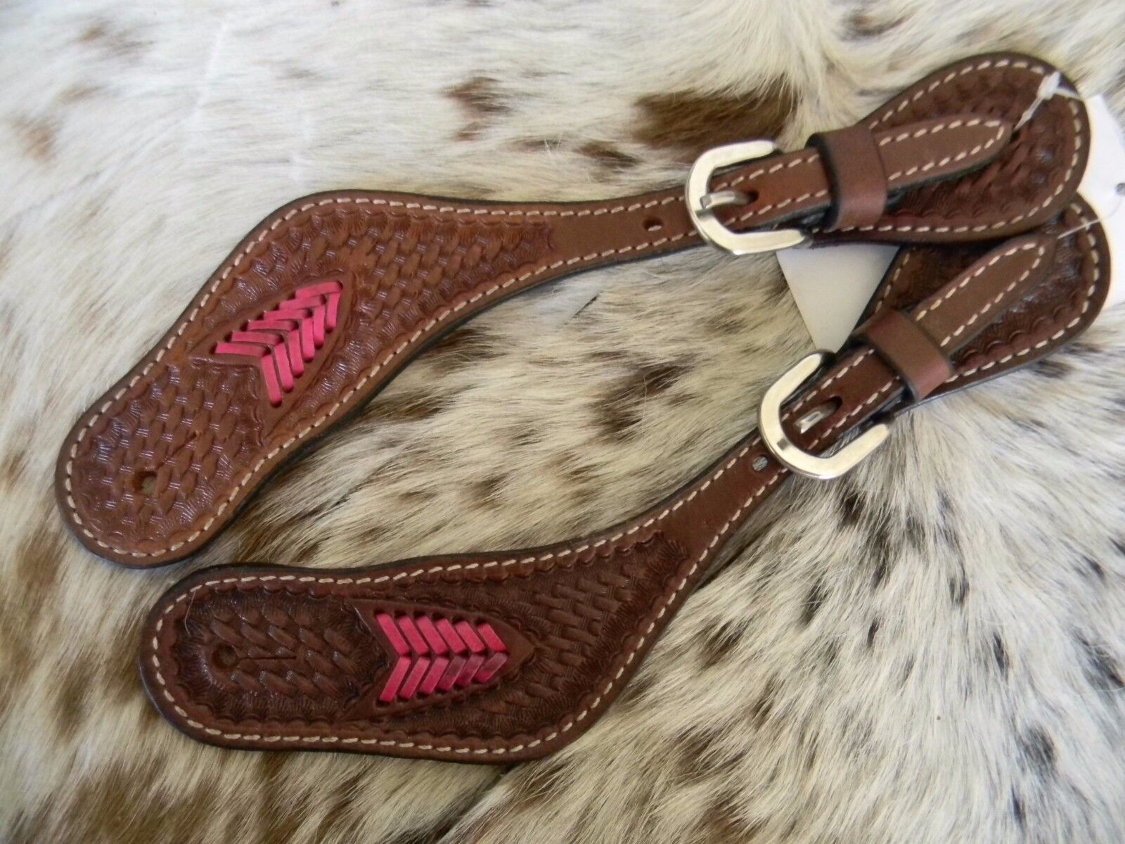 New Horse TACK! Showman Rawhide Covered Oxbow Stirrups w//Leather Stitched Sides