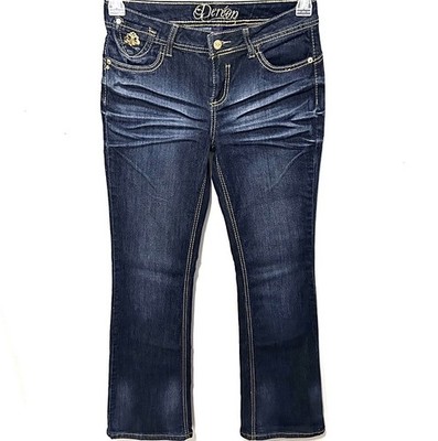Vtg House of Dereon Beyoncé Bootcut Jeans 28x32 Low Rise Embellished Dark Wash