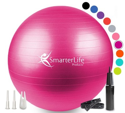 SmarterLife Exercise Ball Yoga Ball for Fitness, Balance, Stability, or Pregn...