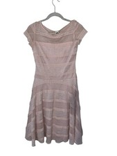 Sangria Petite Stretch Lace Midi Dress Size 4P Fit And Flare Beige Aline