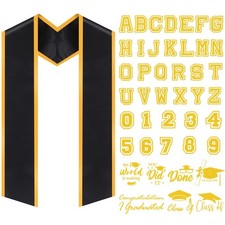 Class of 2025 Unisex Adult Plain Graduation Stole with Letter A-Z to Number 0...