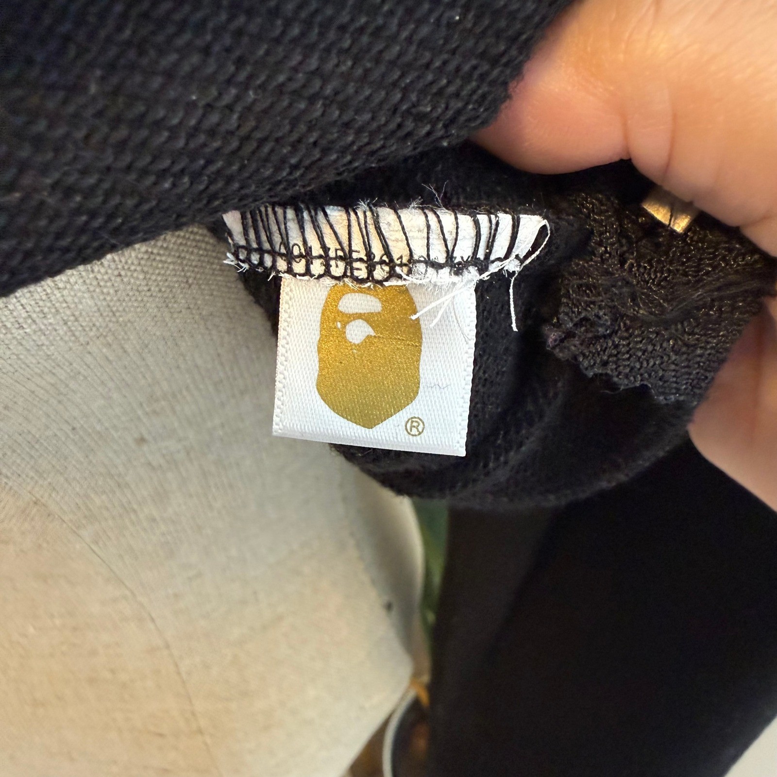 A Bathing Ape BAPE Chenille Patch Side Zip Hoodie XL Black NEW Mens thumbnail 11