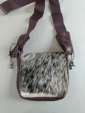 Black Powder Possibles Shoulder Bag With Hair-on Cowhide, Muzzleloader Shooting 