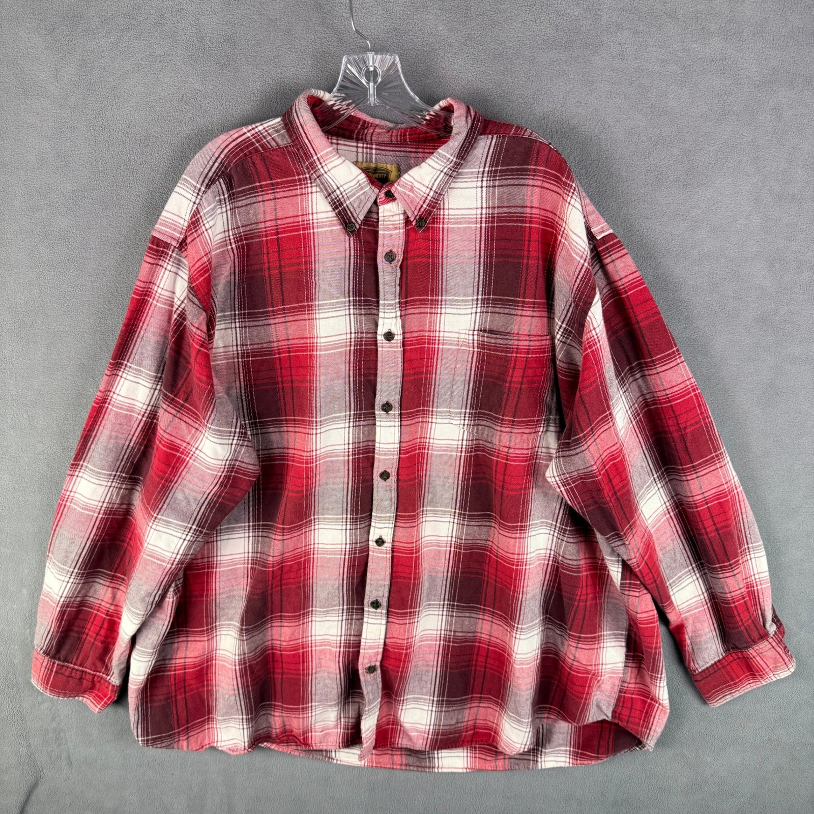 Foundry Supply Mens Flannel Shirt 3XLT Plaid Work Western Cowboy Lumberjack