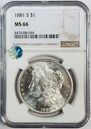 1881 S Morgan Silver Dollar NGC MS-66 Sight White