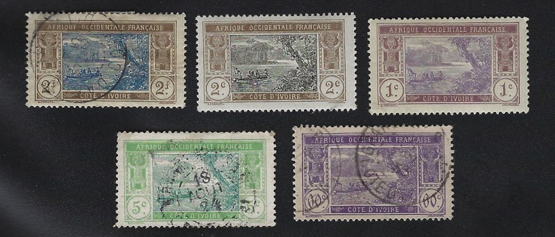 Stamp Ivory Coast 1913 River scene MH & Used  (JS)