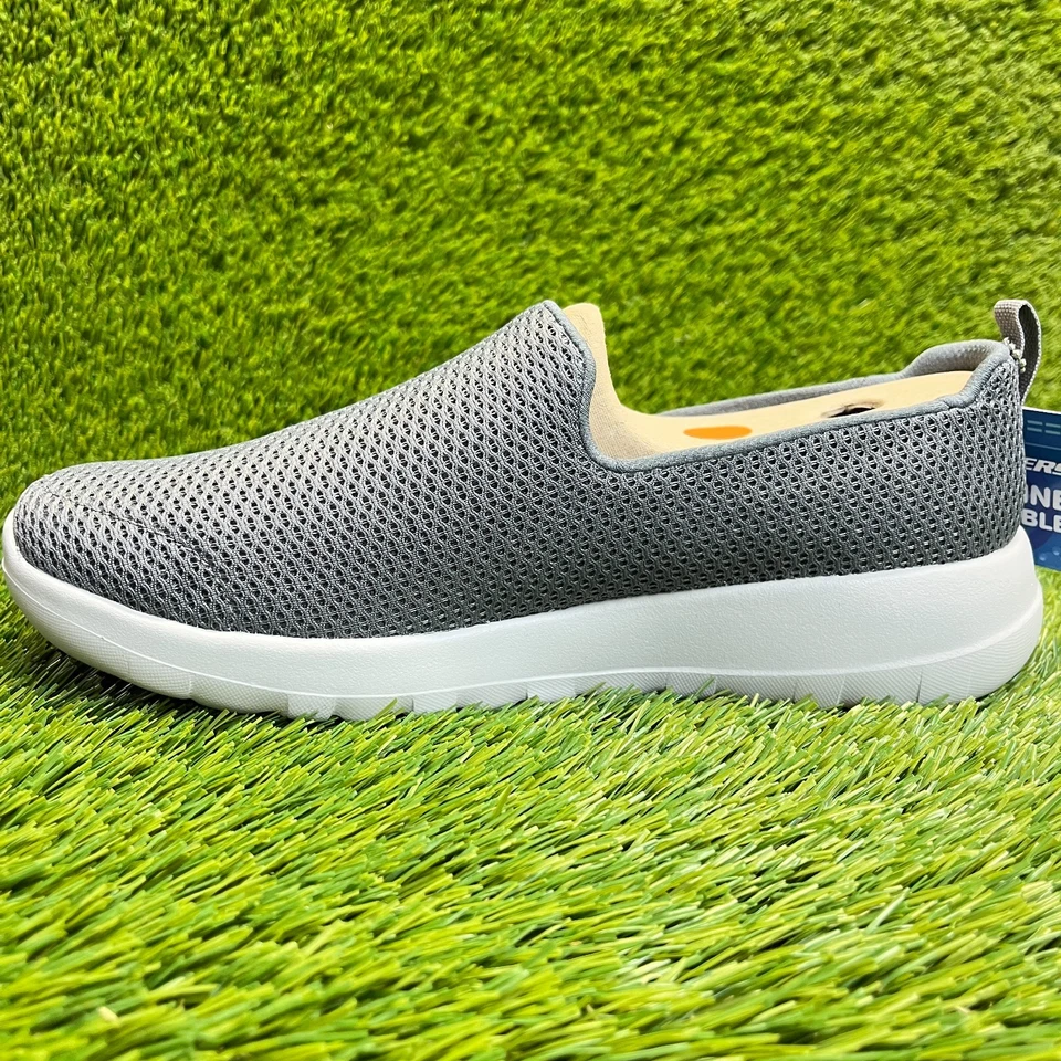 Skechers GO Walk Joy 女式 9.5D 码灰色白色运动懒人鞋运动鞋 — 第 2/4 张图片