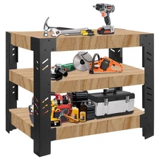 Universal Steel Work Bench Leg Kit, Garage Storage Shelving Frame Workbench