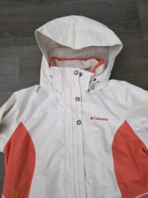 Columbia Jacket Waterproof Womens Small Omni-Tech Breathable Hooded Zip Button