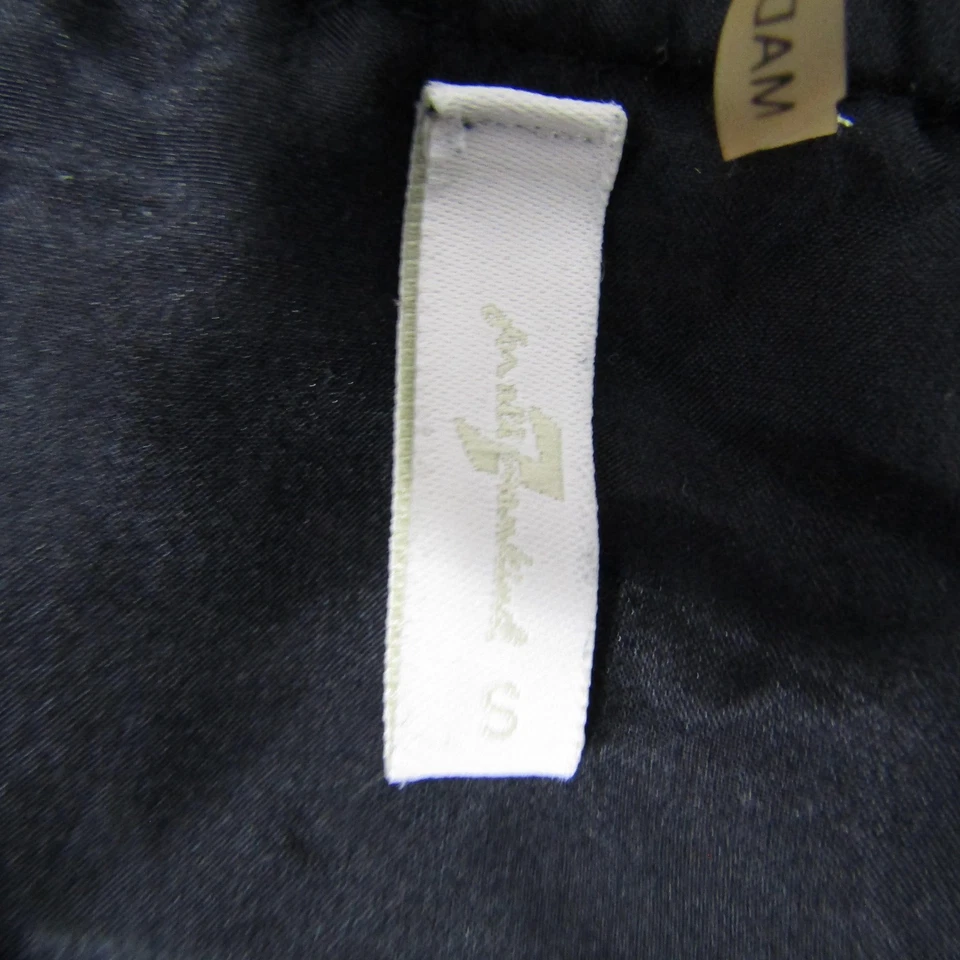 7 For All Mankind 裙子女式小号黑色蕾丝分层迷笛丝绸衬里优雅 — 第 2/4 张图片