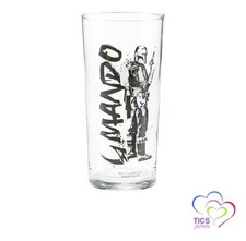 Sun Art Star Wars Long Glass Tumbler MANDO Approx. 8 x 15cm Diameter 400ml