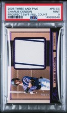 Panini Three and Two Charlie Condon Rockies Rookie Full Count Swatches /32 PSA 9